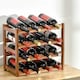 image 7 of HOMCOM Free Standing Wine Rack 16 Bottle Holders, Bamboo Display Shelf, Brown