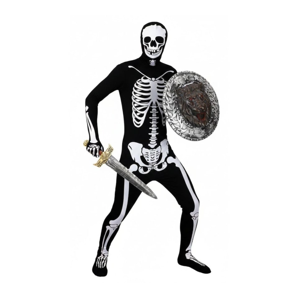 image 1 of Screaming Skeleton Meme Costume - 3 Pcs | Multi | 2XL