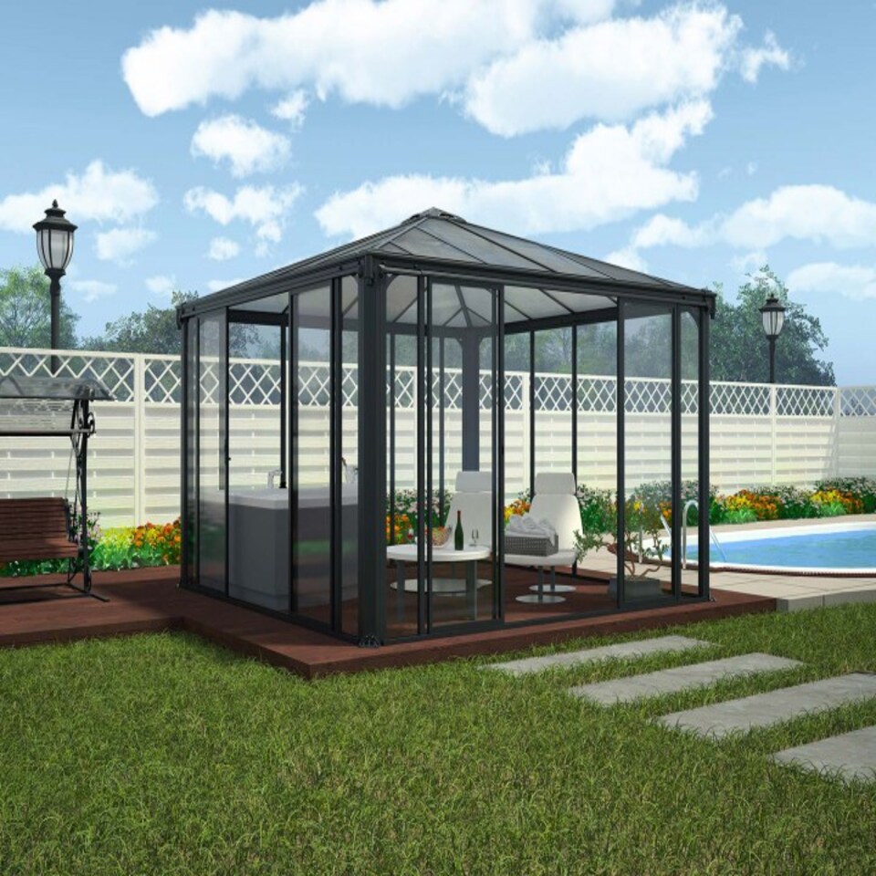 image 1 of Gazebo Ledro 3000 Closed - Polycarbonate - Acrylic - L295 x W295 x H276 cm - Grey