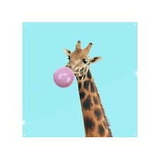 Bubble gum on color background Designer Splash Back | White
