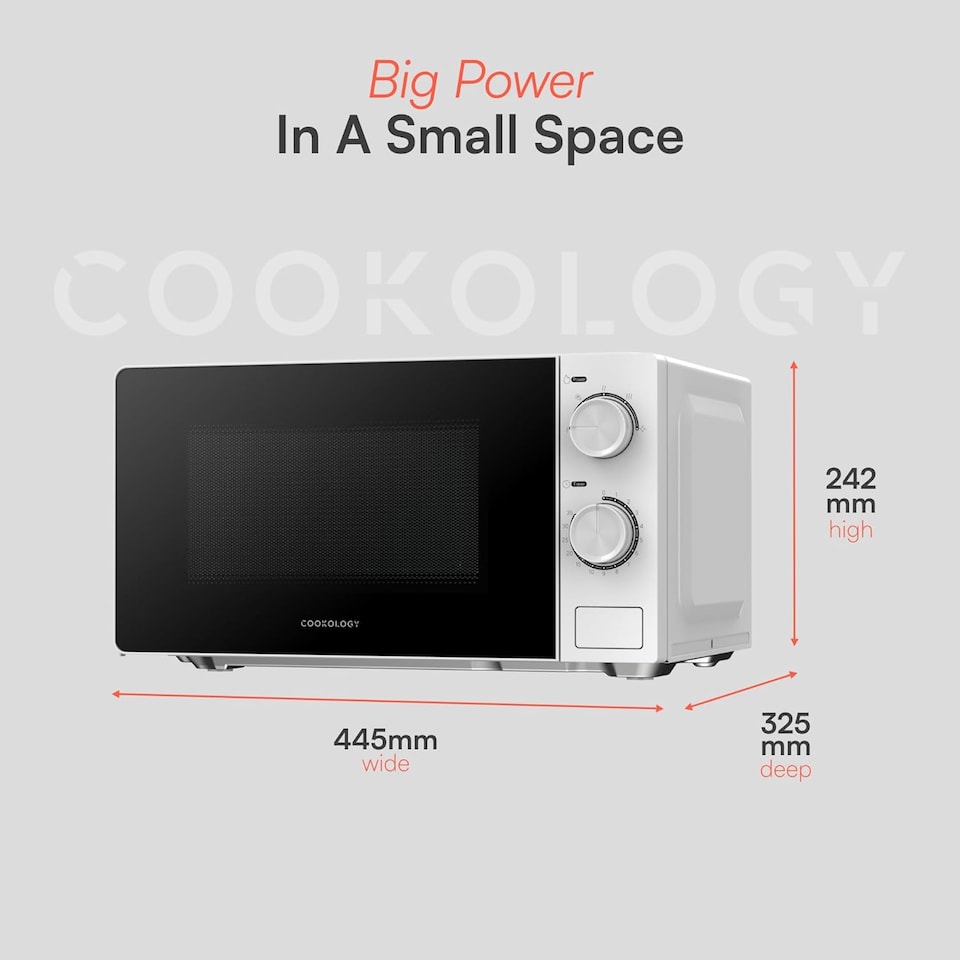 image 1 of 20L Freestanding Microwave Oven with Mechanical Controls 700W - White