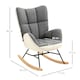 image 3 of HOMCOM Rocking Chair for Nursery Upholstered Wingback Armchair