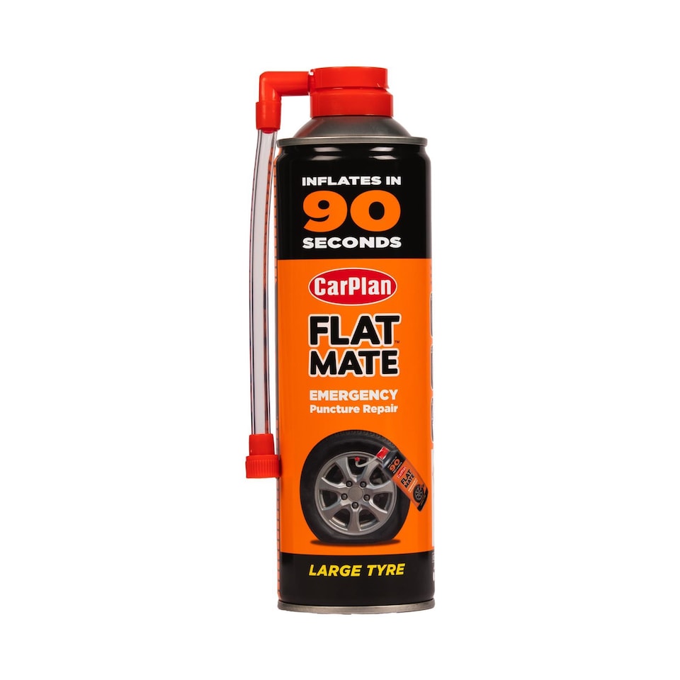 image 1 of CarPlan Flat Mate Large Tyre Inflator Emergency Puncture Repair Seal 3x 500ml