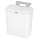 image 1 of Dihl 9 Litre Hanging Trash Bin with Lid, Wall Mounted Garbage Can Kitchen Compost Bin, Plastic Rubbish Bin Wastebasket for Cupboard, Cabinet Door, Bathroom, Bedroom, Offices - White | White