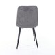 image 6 of Pair of Aspen Cord Fabric Straight Stitch Compact Dining Chairs with Black Tapered Metal Legs | Grey | Grey | 1
