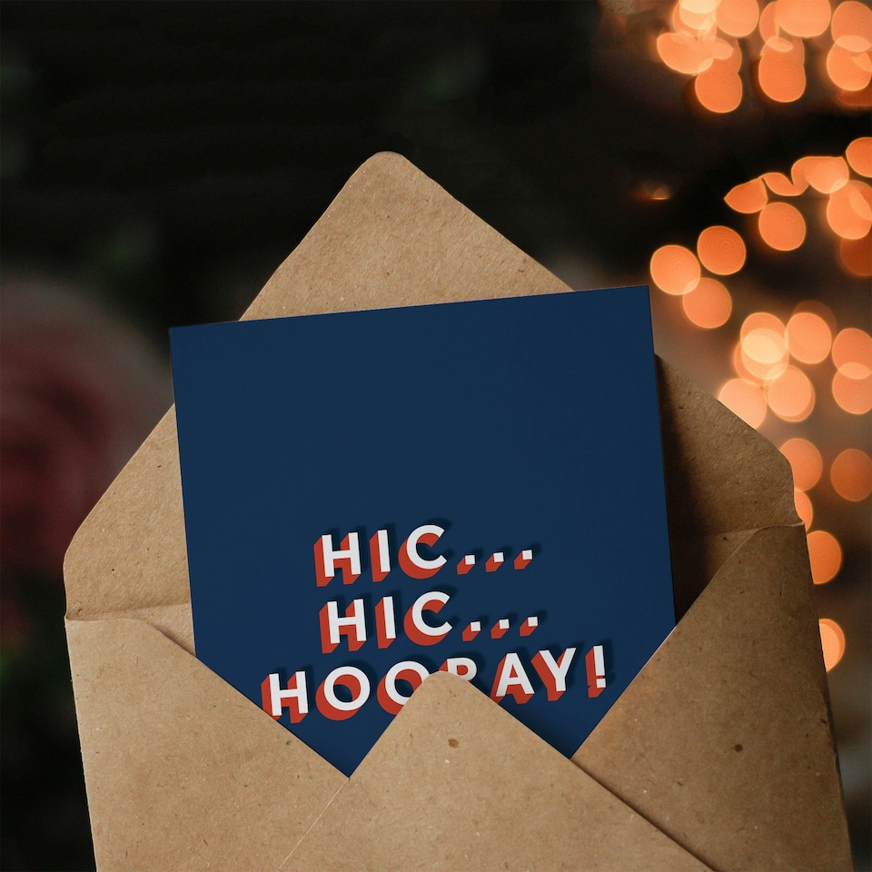 image 1 of Hic Hooray Modern Bold Fun Humour Joke For Him Birthday Card