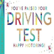 Words 'n' Wishes Traditional Congratulations Card, Passed Driving Test Card, Multi-Coloured, 21.2 x 13.8 cms