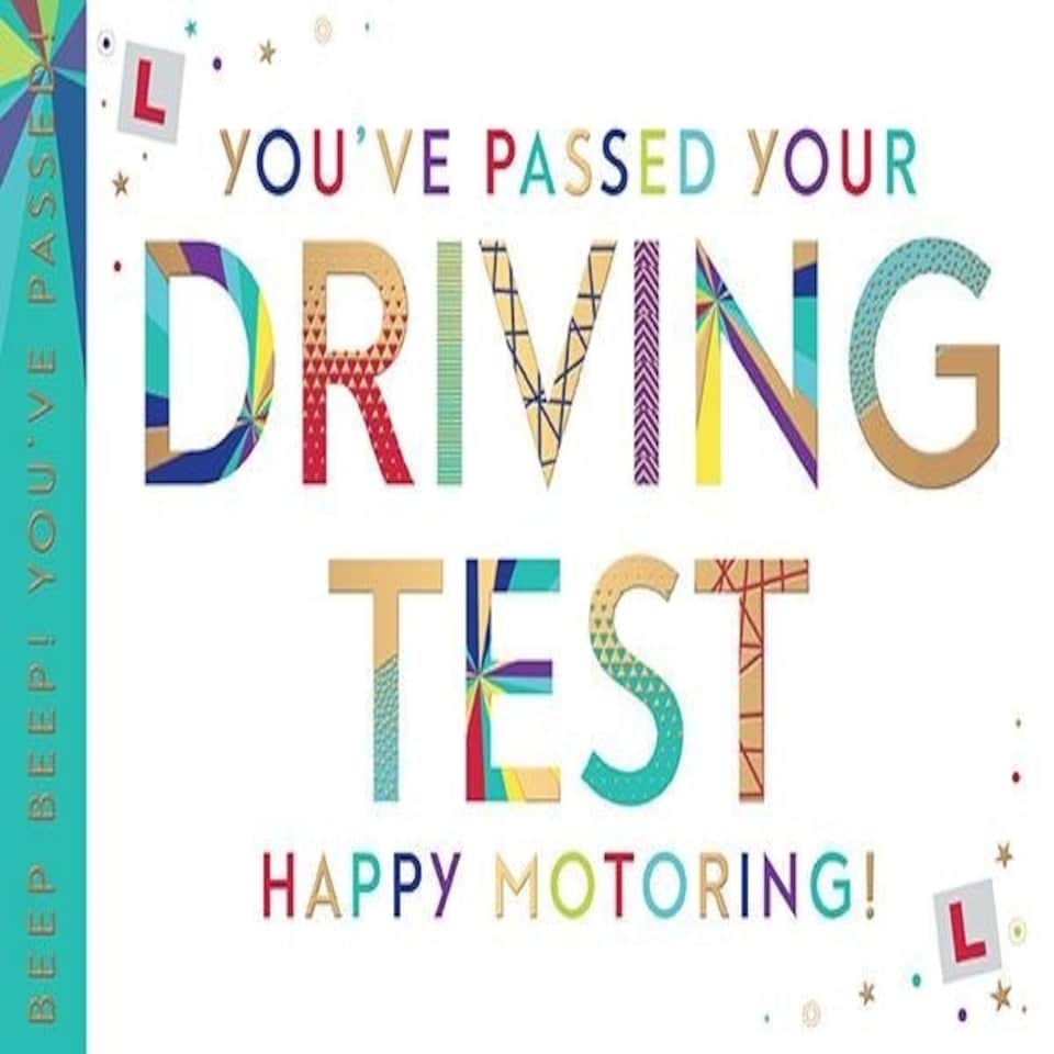 Words 'n' Wishes Traditional Congratulations Card, Passed Driving Test Card, Multi-Coloured, 21.2 x 13.8 cms