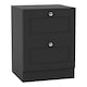 image 8 of Vida Designs Altino 3 Piece Bedroom Set (2 Drawer Bedside, 5 Drawer Chest, 2 Door 2 Drawer Wardrobe), Black