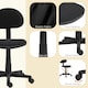 image 4 of HOMCOM Armless Office Chair with Adjustable Height 360° Swivel Wheels Black