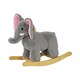 image 1 of HOMCOM Kids Children Rocking Horse Plush Ride on Animal Wooden Riding Traditional Rocker Gift with32 nursery rhymes (Grey Elephant)
