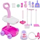 image 3 of Housekeeping Cleaning Trolley Playset with Working Vacuum & Accessories – Kids Role Play Cleaning Set