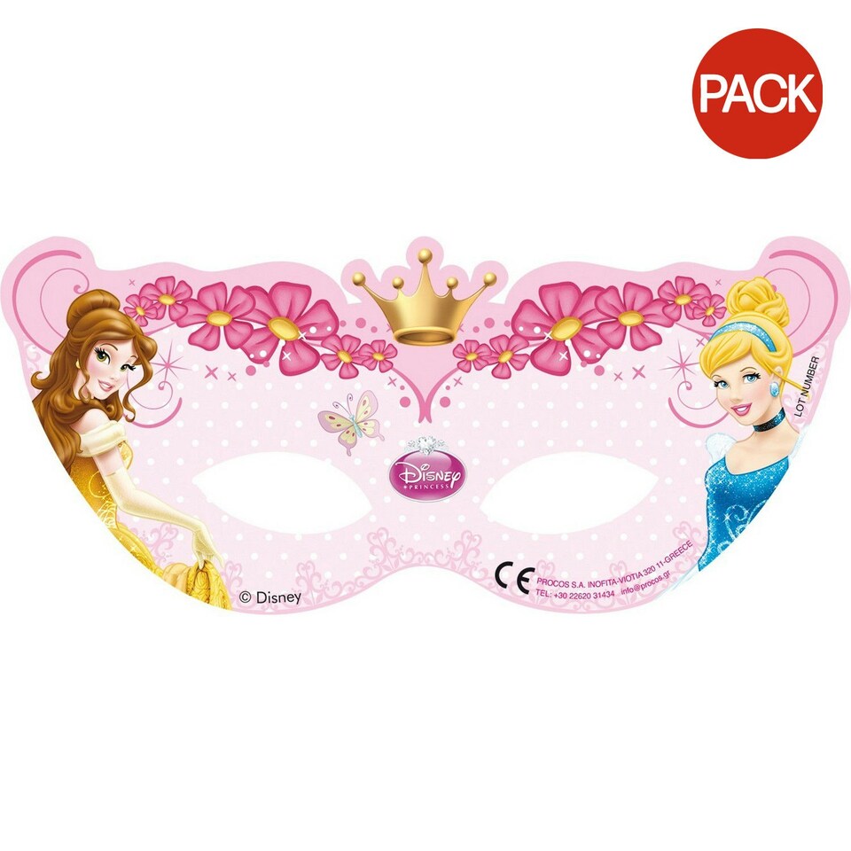 image 1 of Disney Princess Enchanting Party Mask (Pack of 6) - Pink/Multicoloured - One Size