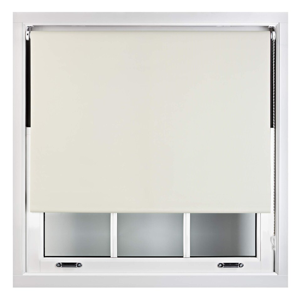 image 1 of FURNISHED Roller Blind Blackout Easy Fit Trimmable Insulated UV Protection with Metal Fittings | Cream | Cream