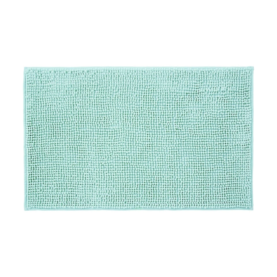 image 1 of Chenille Bobble Bath Mat Non-Slip 50 x 80cm - Duckegg