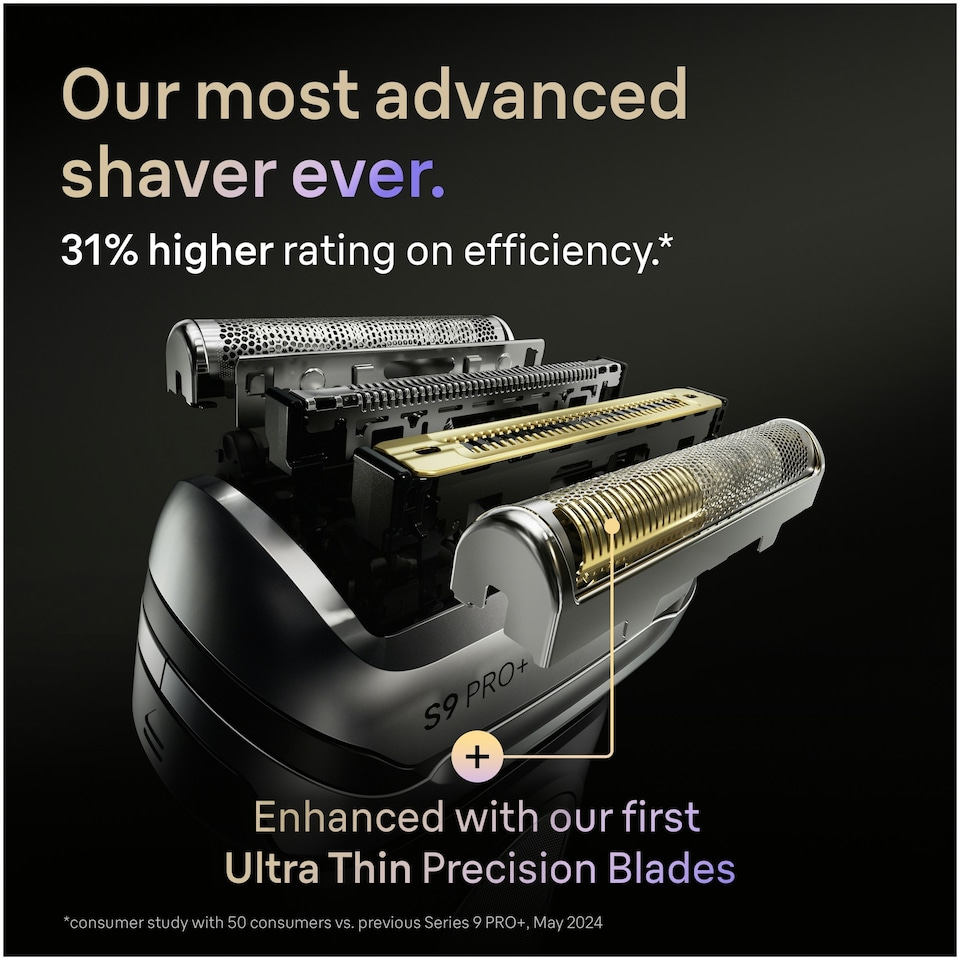 image 1 of Braun Series 9 PRO+ Electric Shaver, Pro SensoAdapt, Charging Stand, 9610S, Black