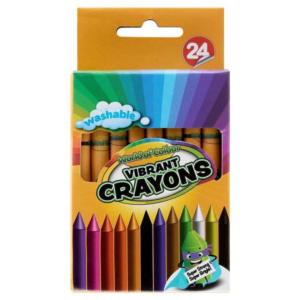image 1 of Box of 24 Wax Crayons by World by Colour