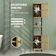 image 6 of HOMCOM Tall Bathroom Cabinet Bamboo Cupboard with Adjustable Shelves, Black