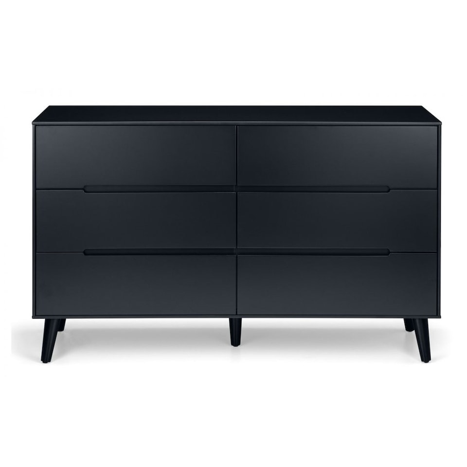image 1 of Retro Anthracite Wide Chest - 6 Drawers