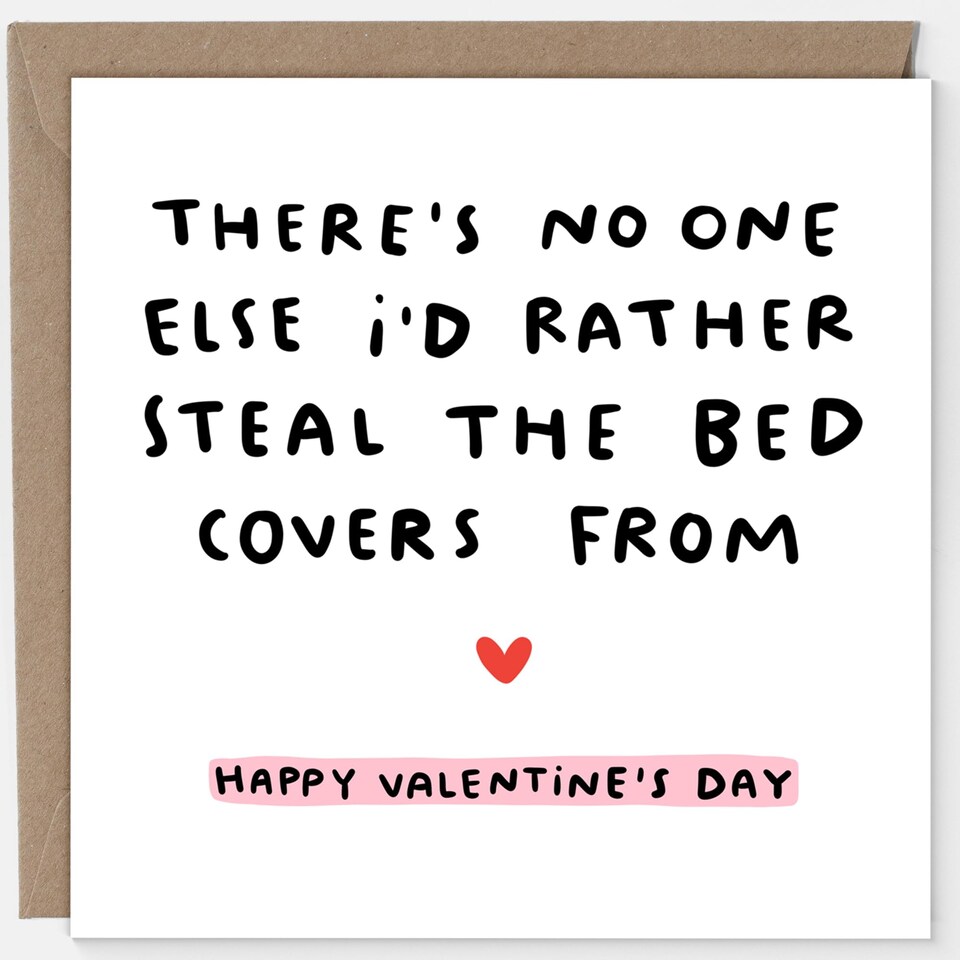 image 1 of Steal The Bed Covers Valentine's Day Card, Funny Valentine's Card, For Husband, Wife, Boyfriend, Girlfriend