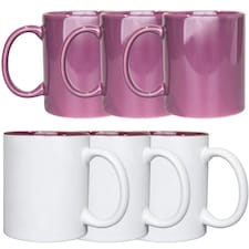 4 Pack 11oz Purple and White 2 Tone Sublimation Mugs 2 of Each Color