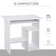image 5 of HOMCOM Compact Small Computer Table Wooden Desk Keyboard Tray Storage White