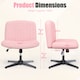 image 6 of Rattantree Ergonomic Cross Legged Office Chair Armless Velvet Desk Chair