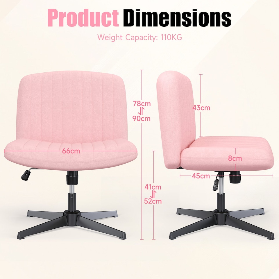 image 1 of Rattantree Ergonomic Cross Legged Office Chair Armless Velvet Desk Chair