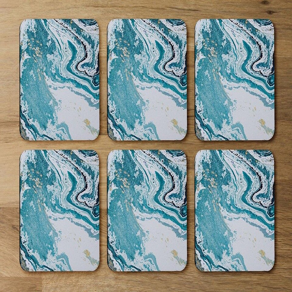 image 1 of Marble In Blue (Coaster)