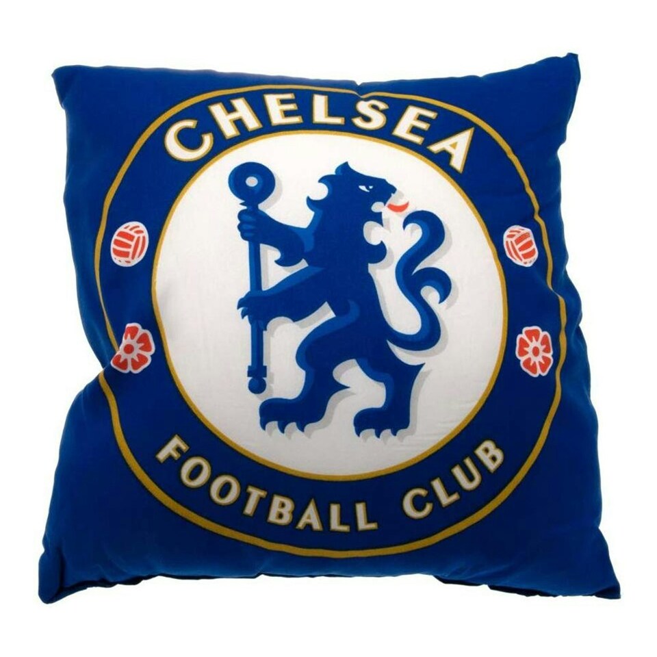 image 1 of Chelsea FC Official Football Crest Cushion - Blue/White - One Size