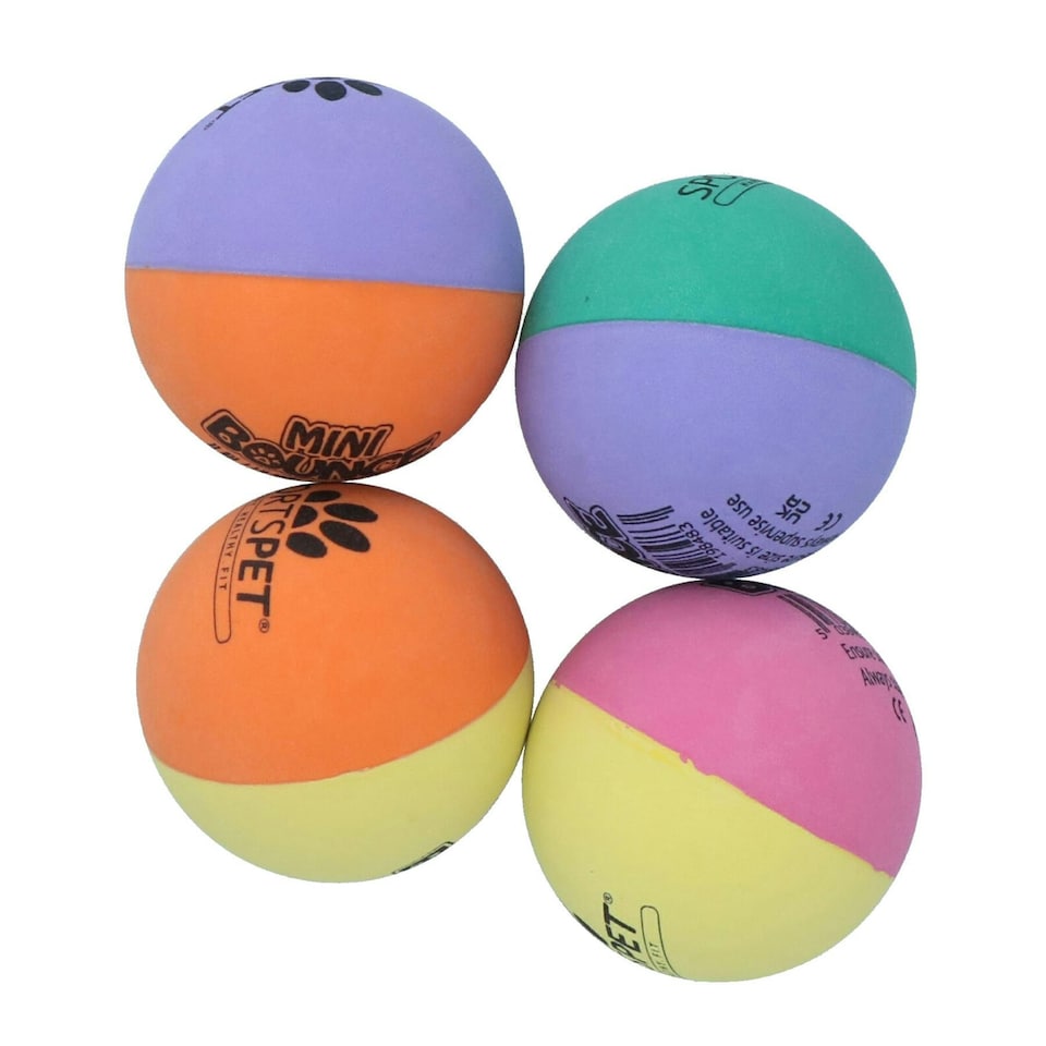 image 1 of 8pk 4.5cm Tough Mini High Bounce Non Toxic Rubber Balls for Cats Puppy Dogs