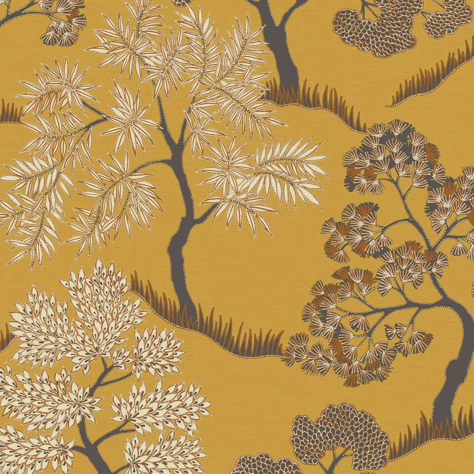 image 1 of Sublime Tree Floral Ochre Wallpaper Yellow | Yellow