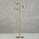 image 3 of Interiors by Premier Brass Finish Floor Lamp, Contemporary Slim Metal Floor Lamp With Three Head Spotlights, Standing Lamp Gold