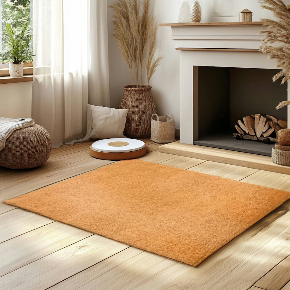image 1 of Non-Shed Synthetic Coir Large Living Room Rugs Brown | 150cm x 90cm