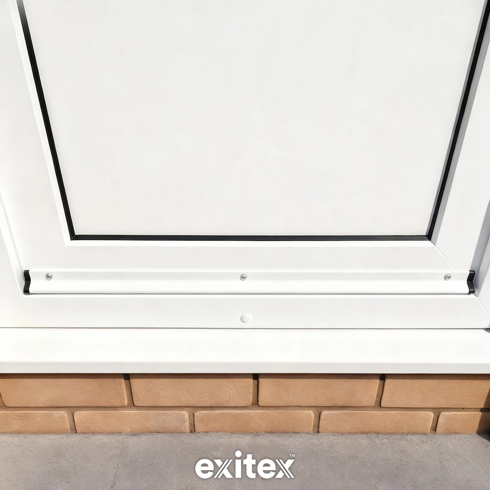 image 1 of Exitex Rain Deflector 914mm, Door Rain Guard for Inward & Outward Opening External Doors | White