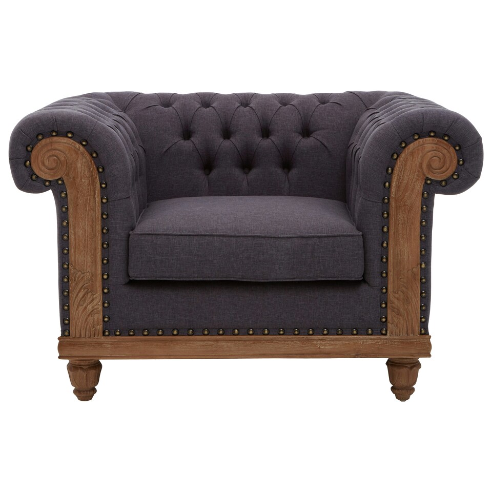 image 1 of Cabra Chesterfield Graphite Chair Grey