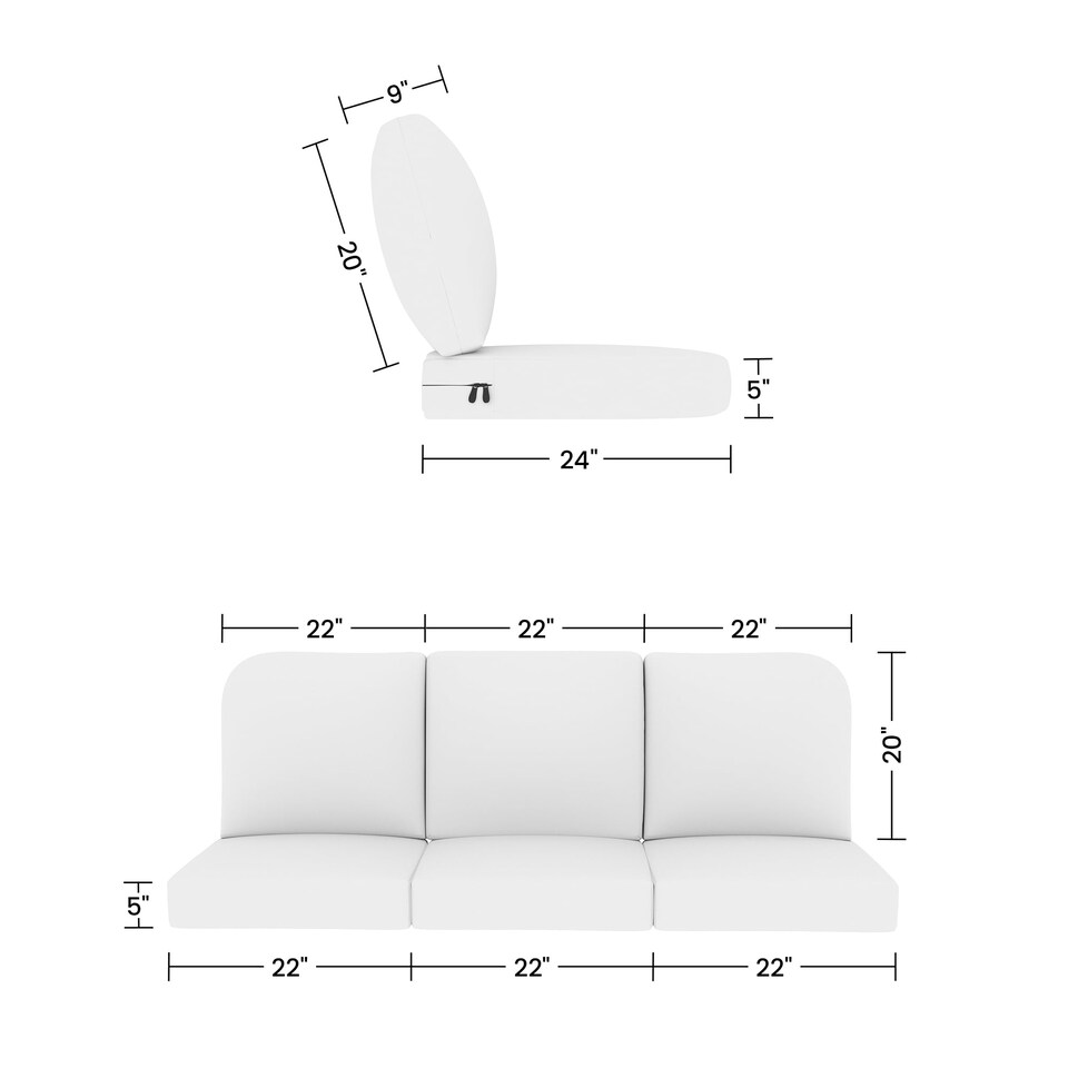 image 1 of Covers&All Outdoor 5 in Seat / Back Cushion with Highly Durable Cover Rite Fabric, 22 in W x 24 in L x 5 in Thick, Navy Blue