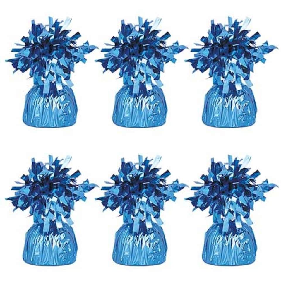 Light Blue Foil Balloon Weights - Pack of 6