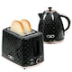 image 1 of HOMCOM Kettle and Toaster Set, 1.7L 3000W Fast Boil Jug Kettle with Auto Shut Off, 2 Slice Toaster with 7 Level Browning Controls & Crumb Tray, UK Otter Thermostat, Black