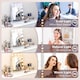 image 6 of HOMCOM Hollywood Vanity Mirror with Lights, 3746 cm Lighted Makeup Mirror with 3 Colour, 12 LED Bulbs, 10 Magnifying, USB Charging Port, Phone Holder