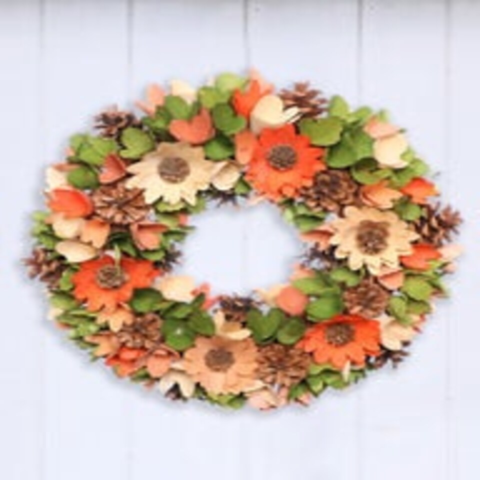 image 1 of Sunny Meadow Floral Wreath 32cm