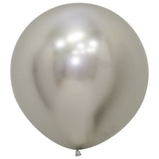 Reflex Silver Biodegradable Latex Balloons 60cm / 24 in - Pack of 3