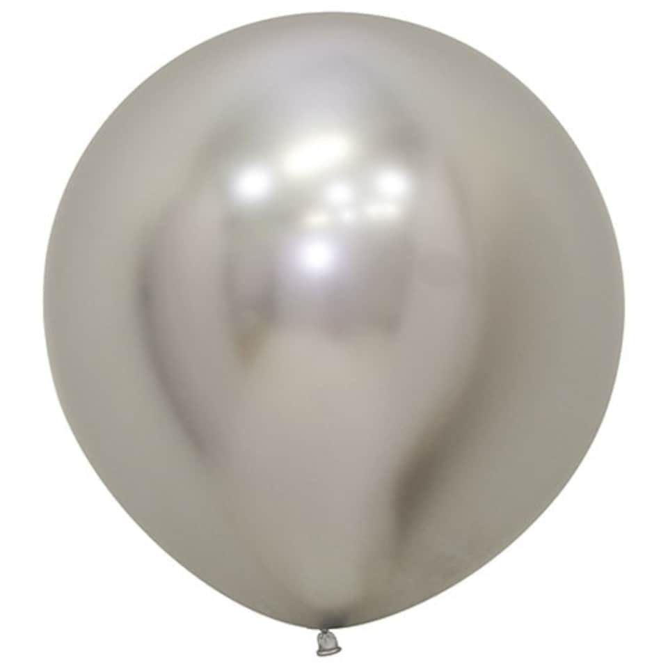 Reflex Silver Biodegradable Latex Balloons 60cm / 24 in - Pack of 3
