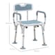 image 7 of HOMCOM EVA Padded Shower Stool with Arms and Back, 4 Suction Foot Pads Blue