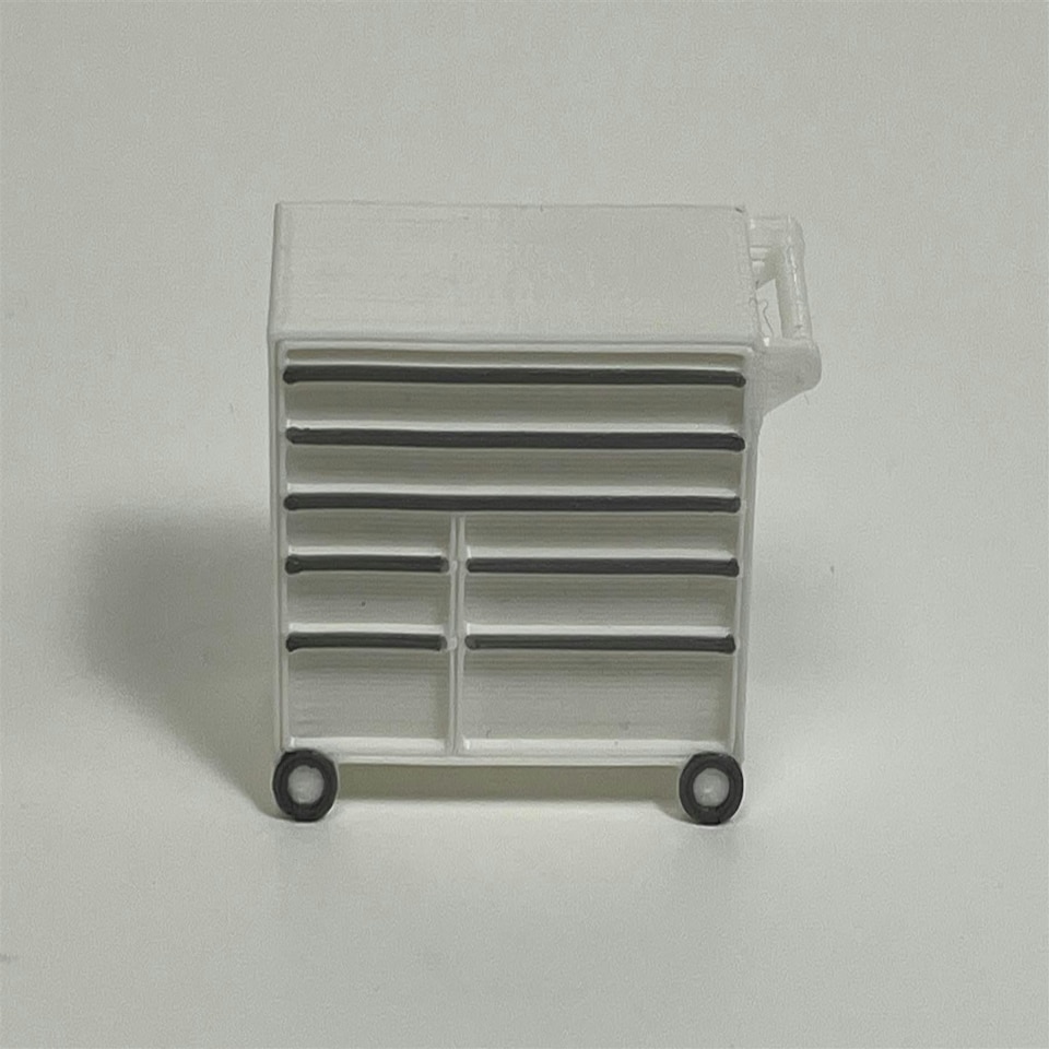 image 1 of Slot Car Trackside Scenery Roller Tool Chest Large White 1:32 Scale WASP