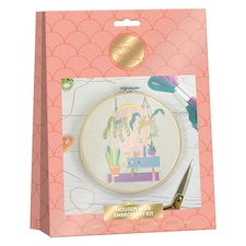 Sew And So On Premium Embroidery Kit, Multicoloured, Houseplants