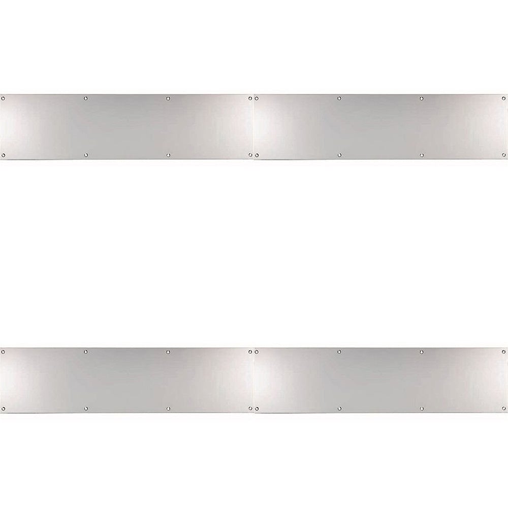 4 PACK - 725mm x 150mm Plain Door Kickplate - Satin Stainless Steel Kick Plate Protector