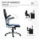 image 5 of HOMCOM Gaming Chair PU Leather Office Chair Swivel Chair w/ Tilt Function, Blue