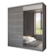 image 1 of Sliding Wardrobes 4u High Gloss Sliding Door Wardrobe with Full Mirror - 150cm 180cm and 203cm | Grey | Grey 180cm
