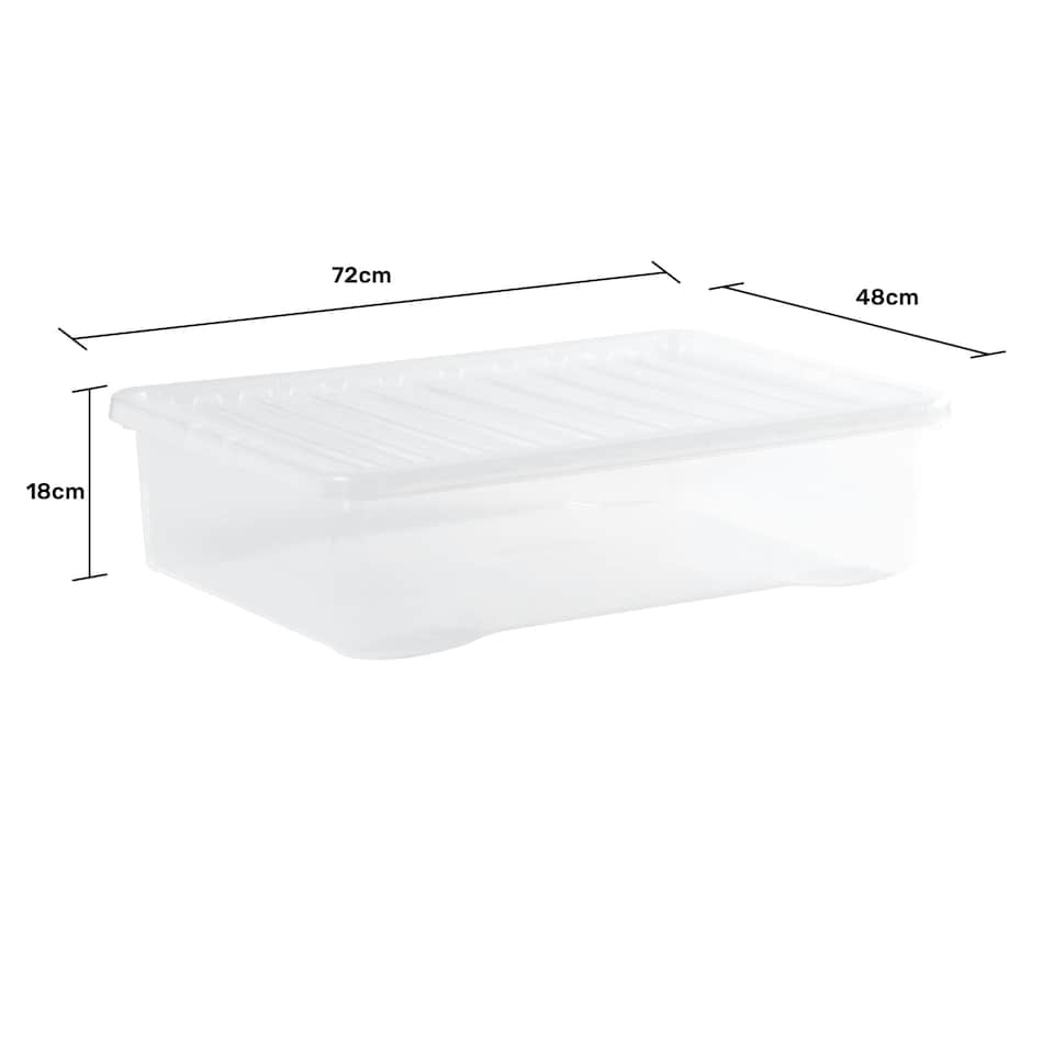 image 1 of Wham Crystal 4 x 46L Stackable Plastic Storage Boxes with Lids Clear Clear